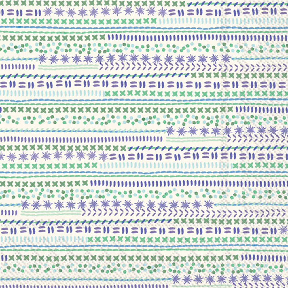 Sampler Stripes Lunch Napkin Blue