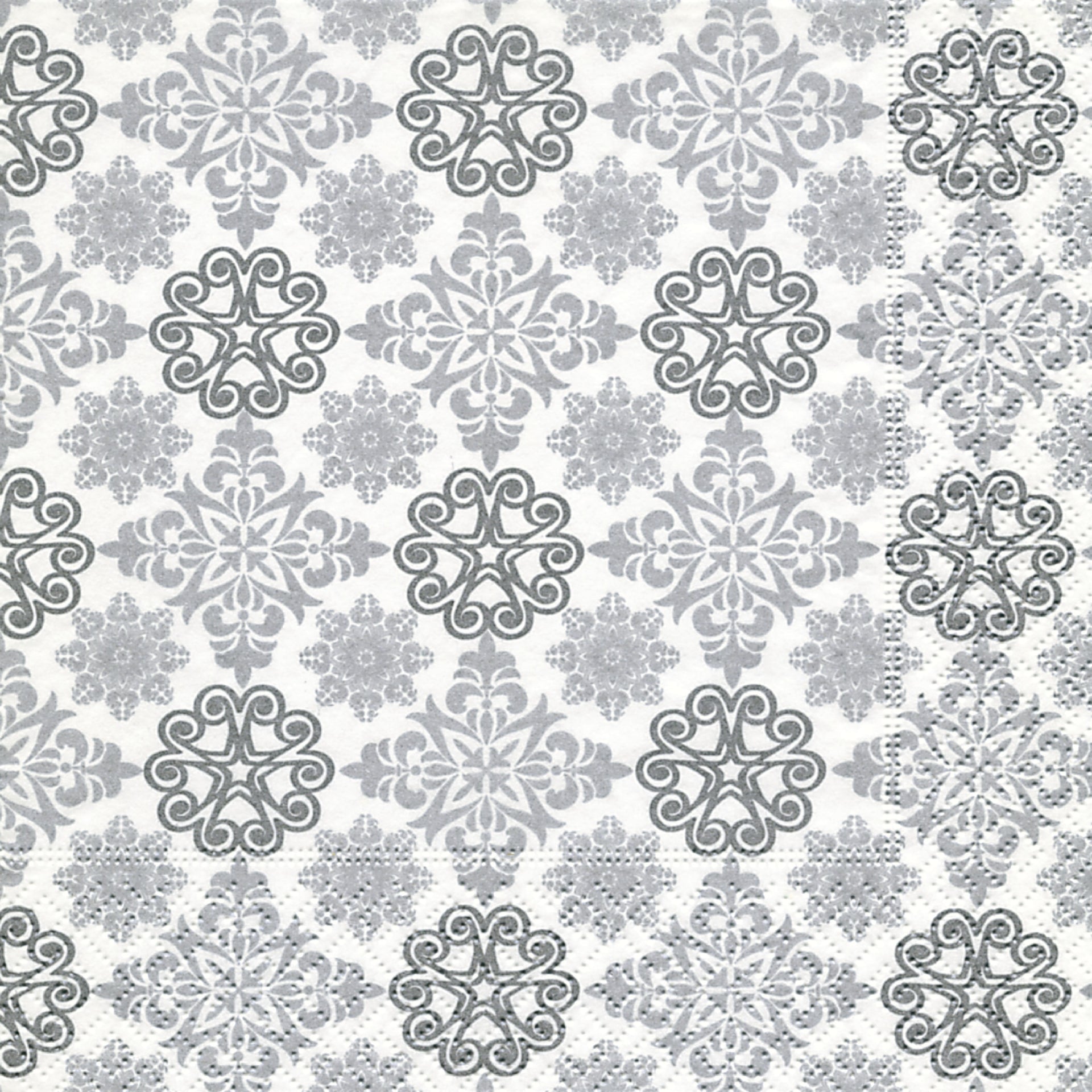 Ornament Lunch Napkin Silver