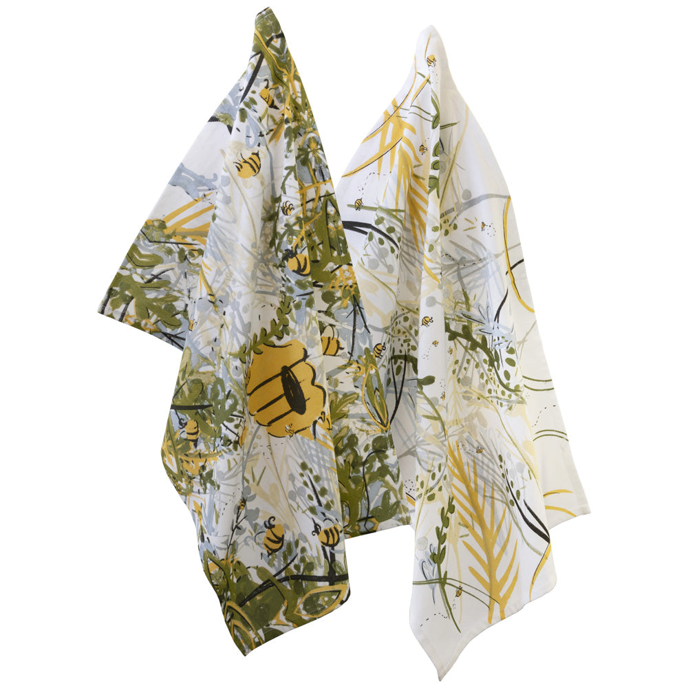 BEE HAVEN TEA TOWELS S/2