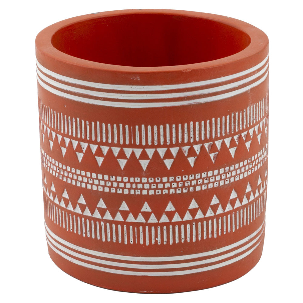 SM GEO PRINT TERRACOTTA POT