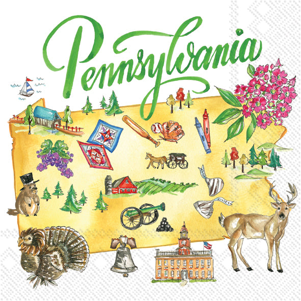 Pennsylvania State Collection Cocktail Napkin