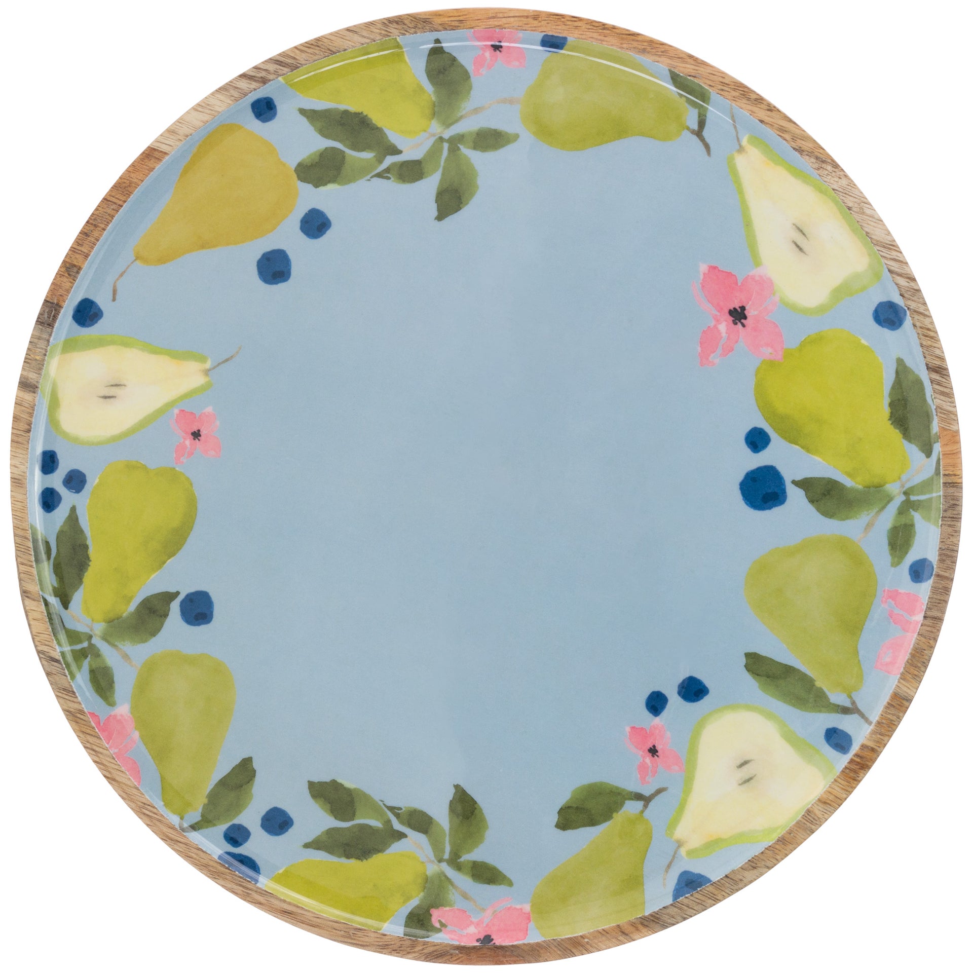 ANJOU PEAR WOOD ROUND PLATTER