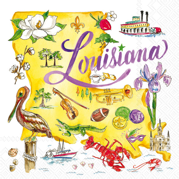 Louisiana State Collection Cocktail Napkin
