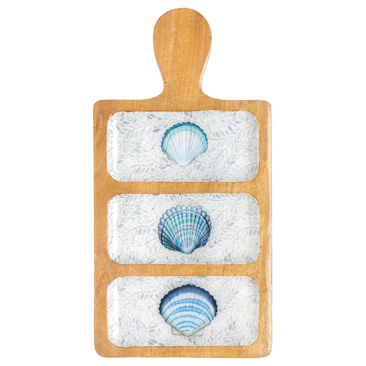 Ocean Tide 3 Sectioned Wood Platter