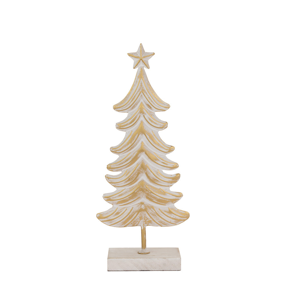 Medium Metal White and Burnished Gold Tree