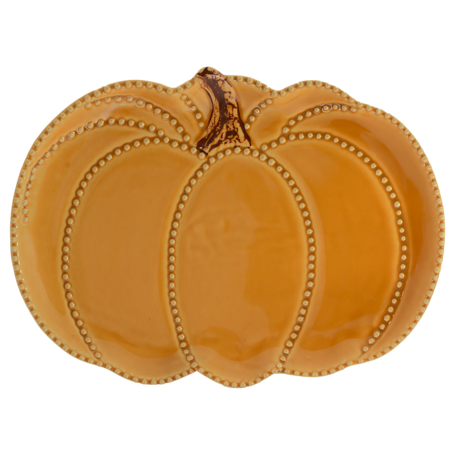 Butter Beaded Edge Pumpkin Plate Large