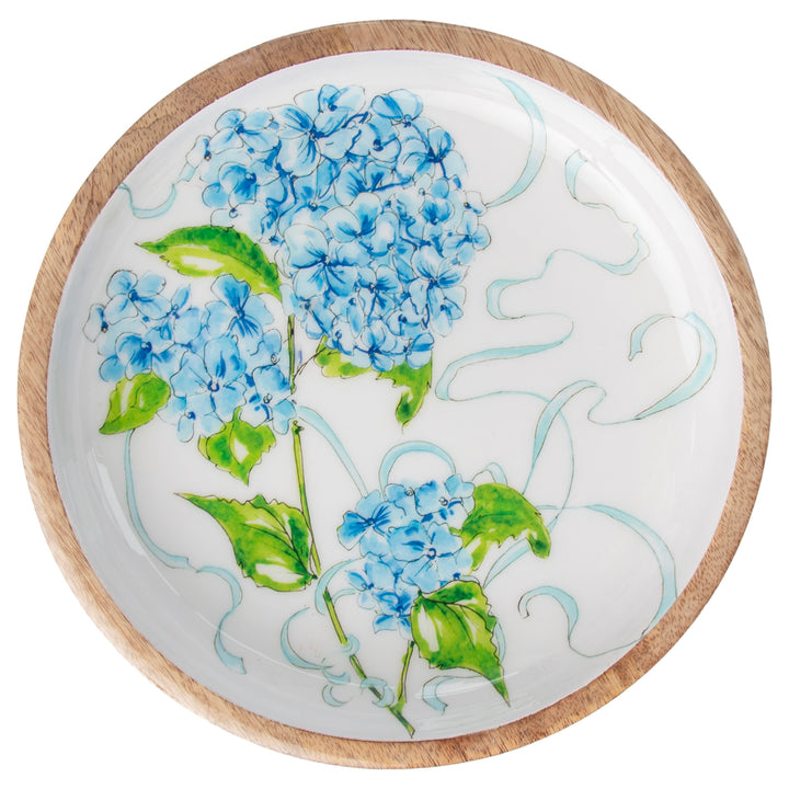 Hydrangea Ribbon Pedestal Platter