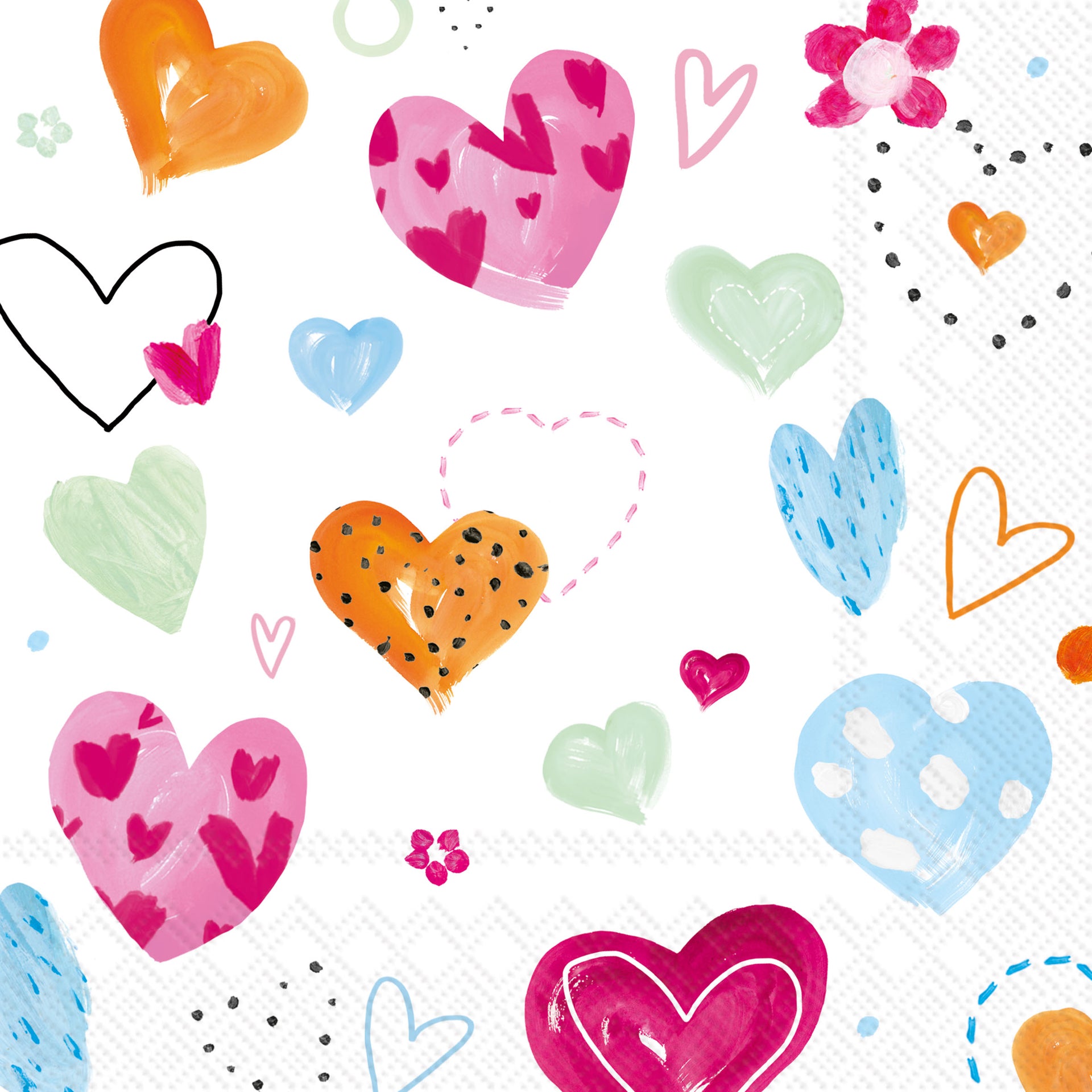 Joyful Hearts Cocktail Napkin