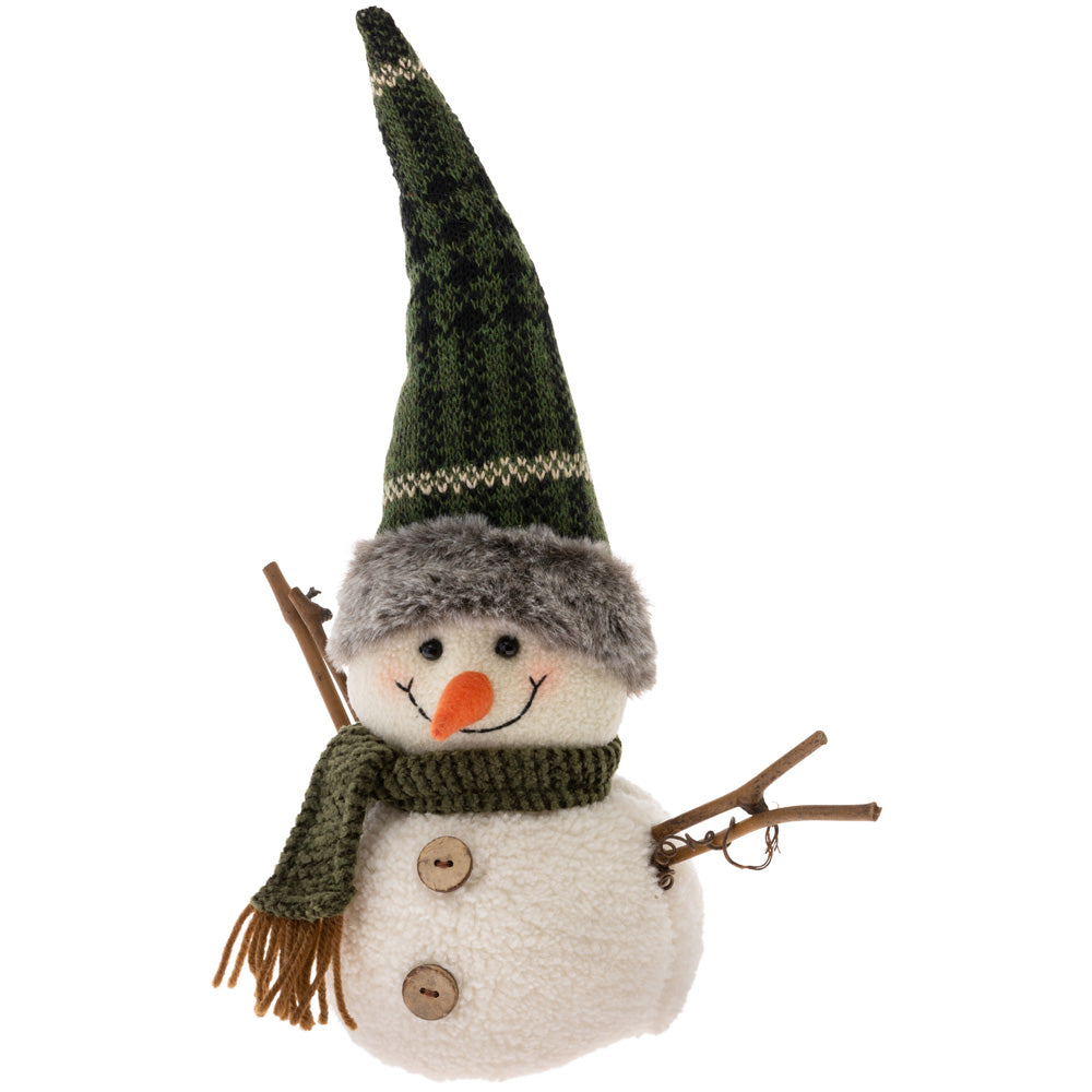 Fet Small Green Plaid Hat Snowman