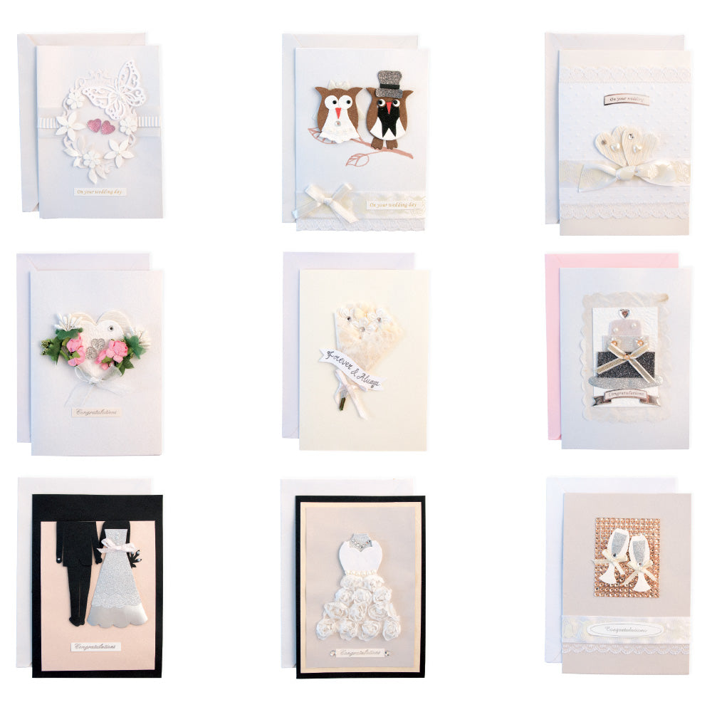 Wedding Day Card Collection 6 Each Of 9 Designs - 54 Total