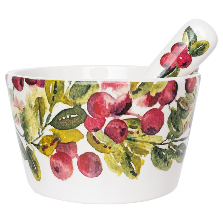 Cranberry Wreath Bowl and Spreader