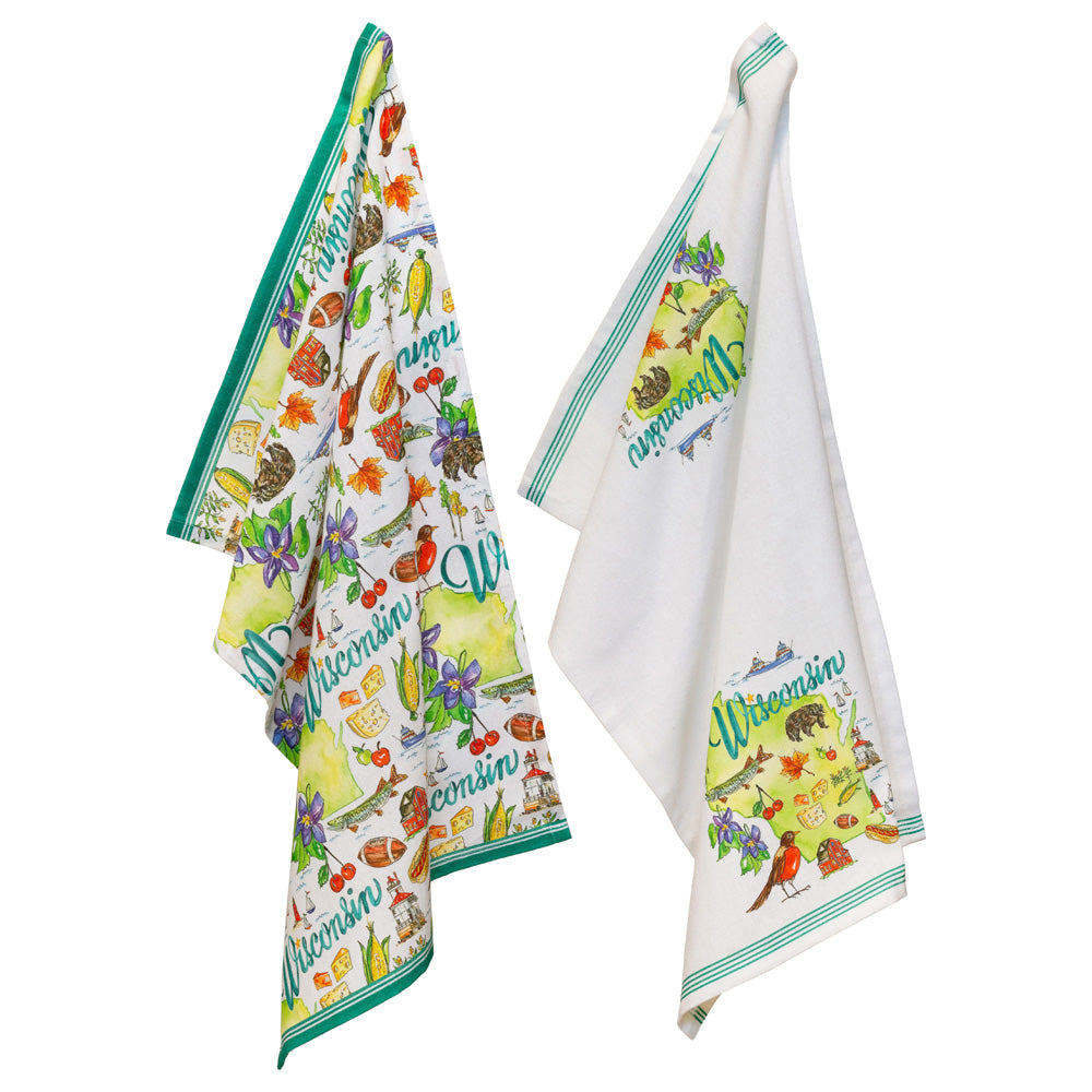 WISCONSIN TEA TOWELS S/2