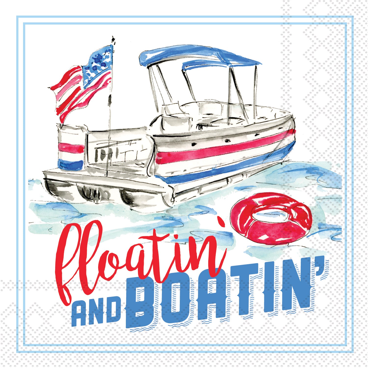 Floatin And Boating Cocktail Napkin