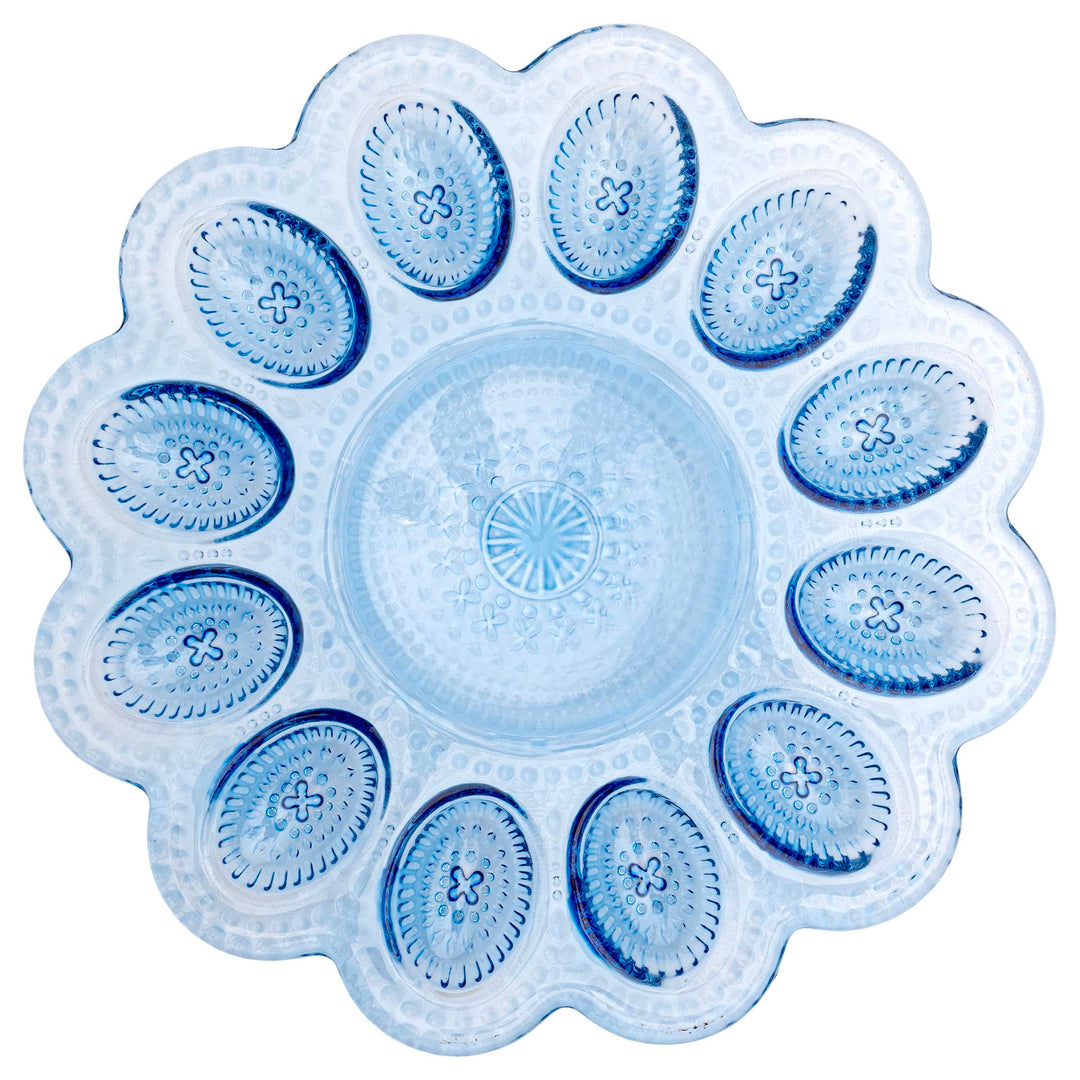 Sky Blue Codi Glass Egg Dish