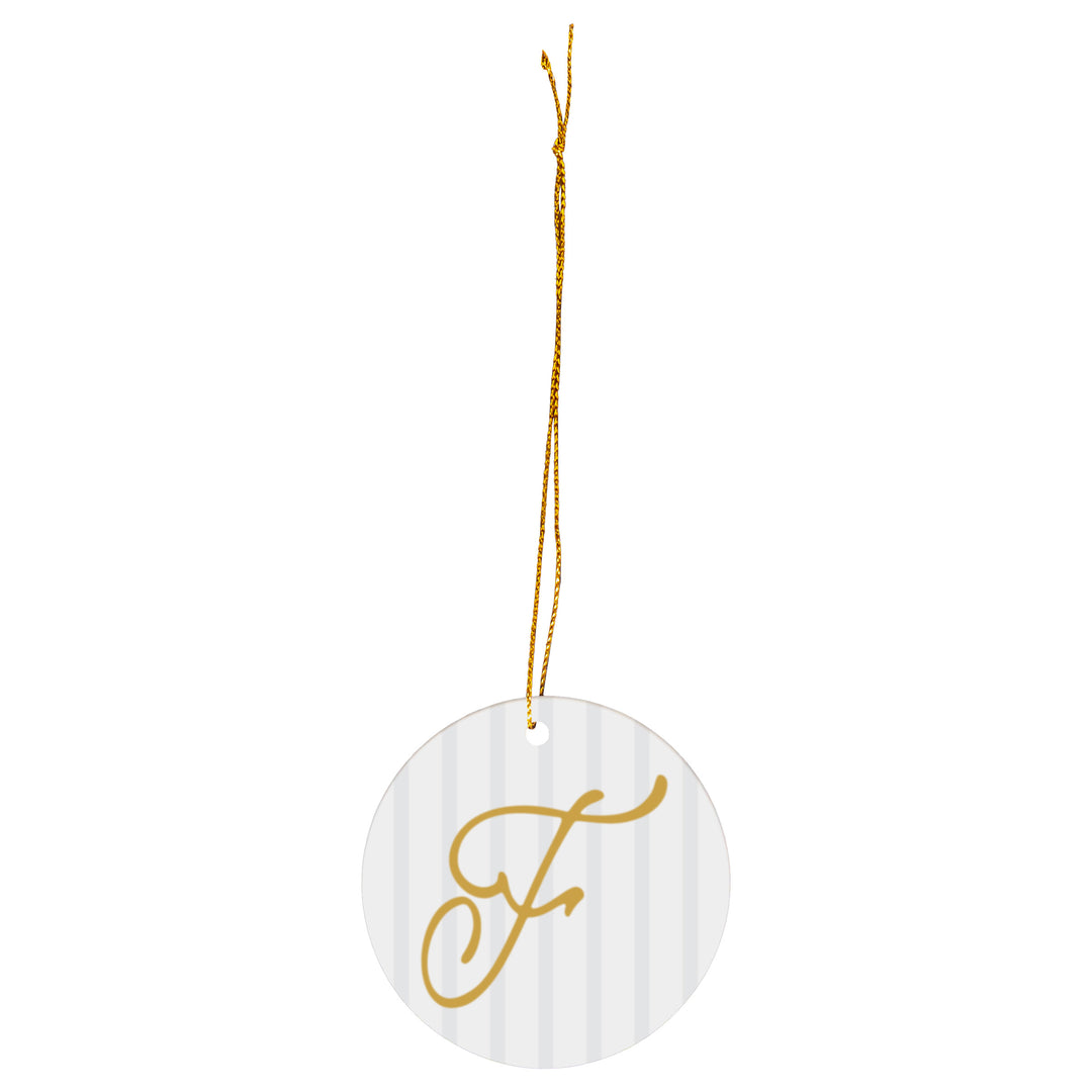 Chic Monogram F Ornament