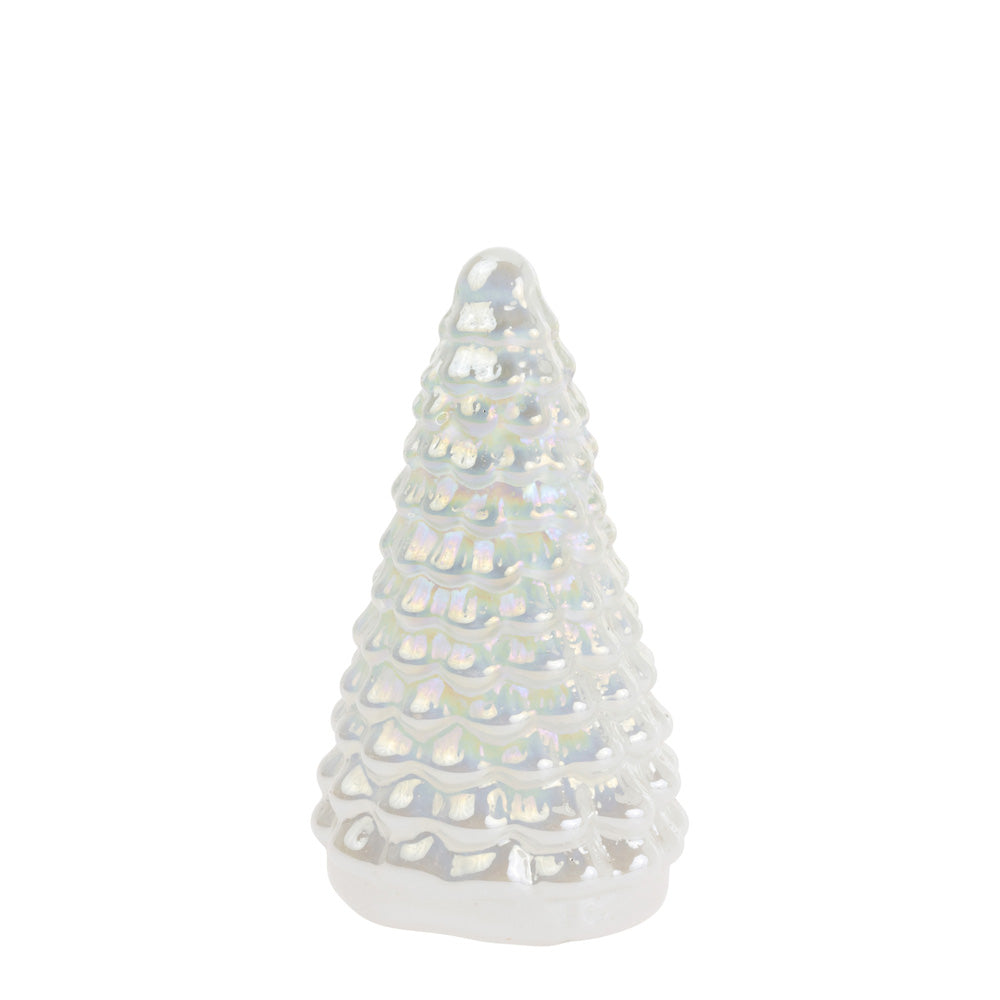 Small Winter White Shimmer Glass Tree