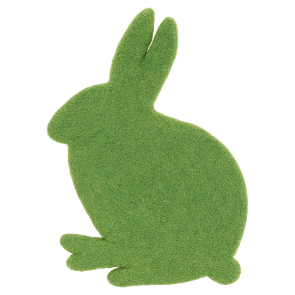 Green Bunny Felt Trivet
