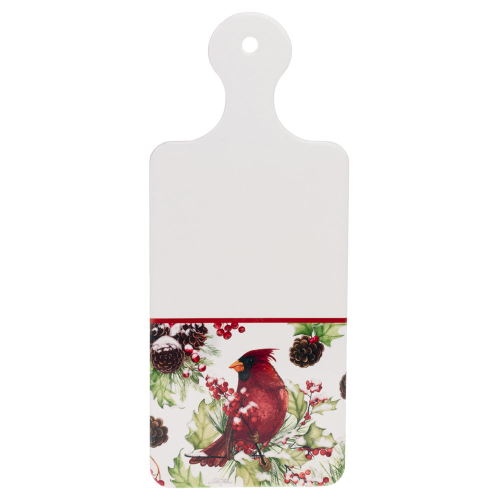 Cardinals In Holly Handled Trivet Tray