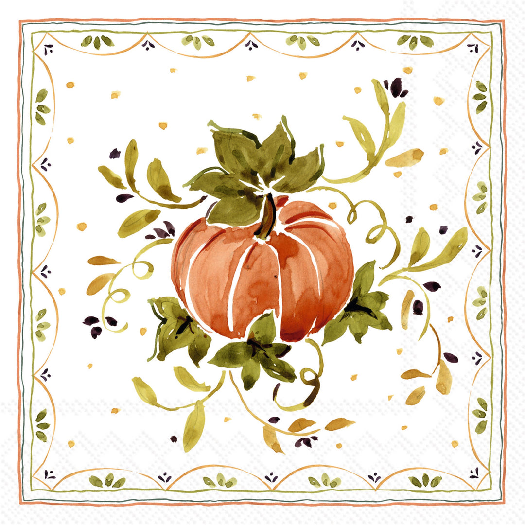 Pumpkins With Ornaments orange pumpkin Cocktail Napkin
