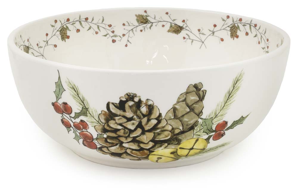 Pinecones & Bells Salad Bowl