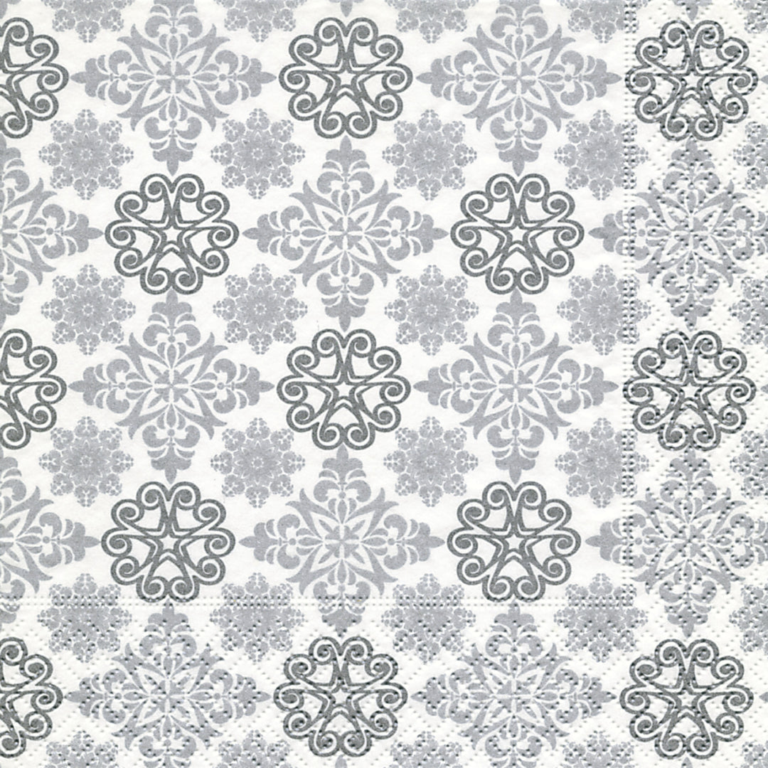 Ornament Lunch Napkin Silver