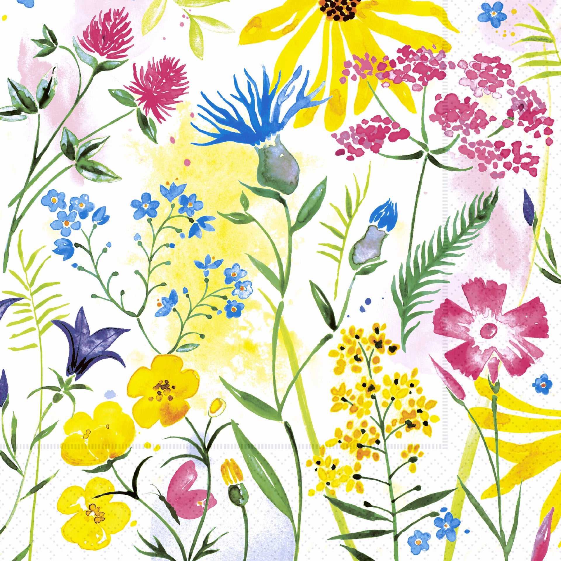 Electric Floral Cocktail Napkin