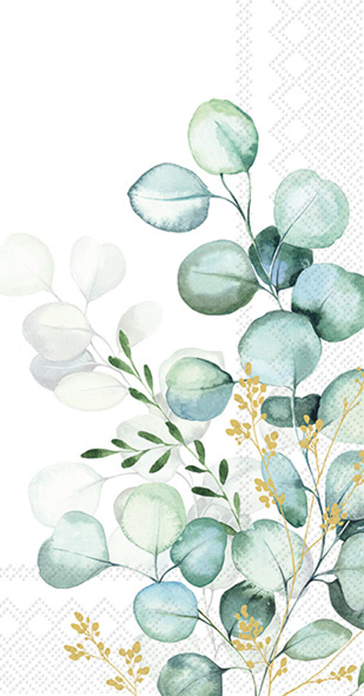 Eucalyptus Bouquet Guest Towel Gold