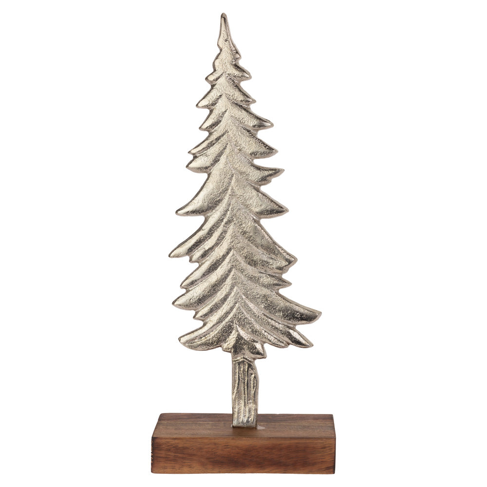 Large Silver Spruce Tree On Wood Base