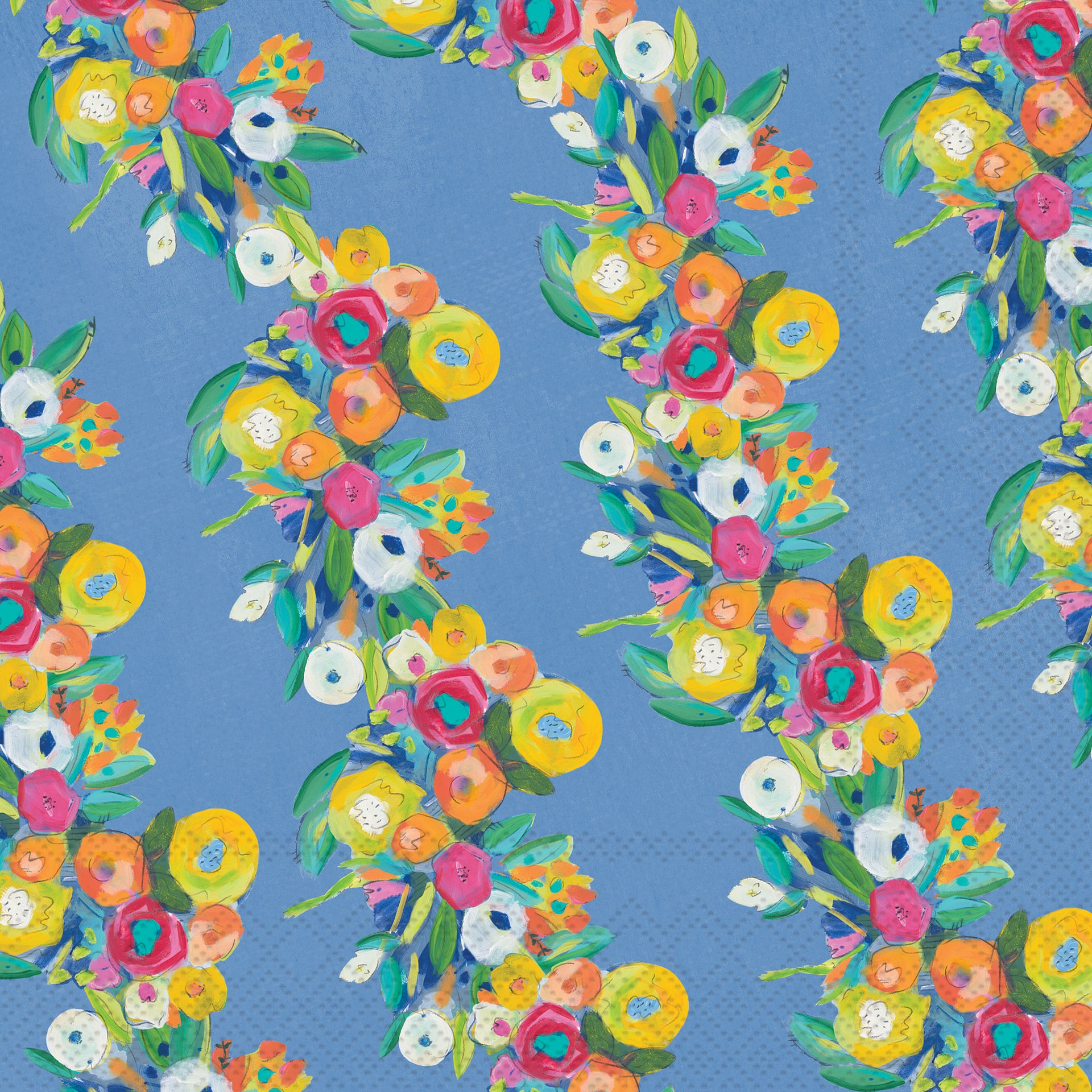 Cheerful Blossoms Garland Lunch Napkin