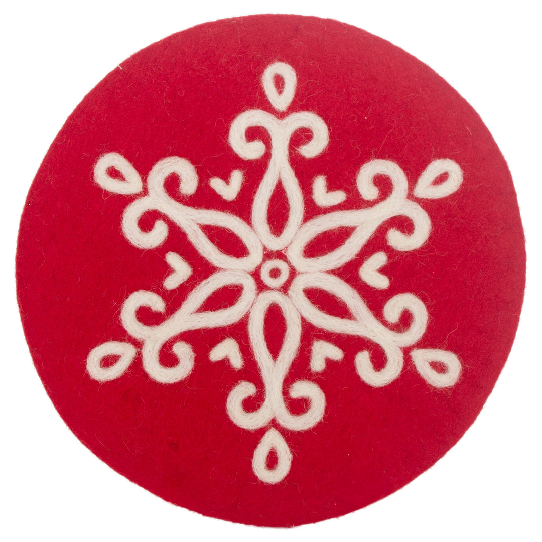 Snowflake Felted Trivet