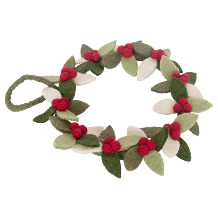 Holly And Berries Felted Wreath
