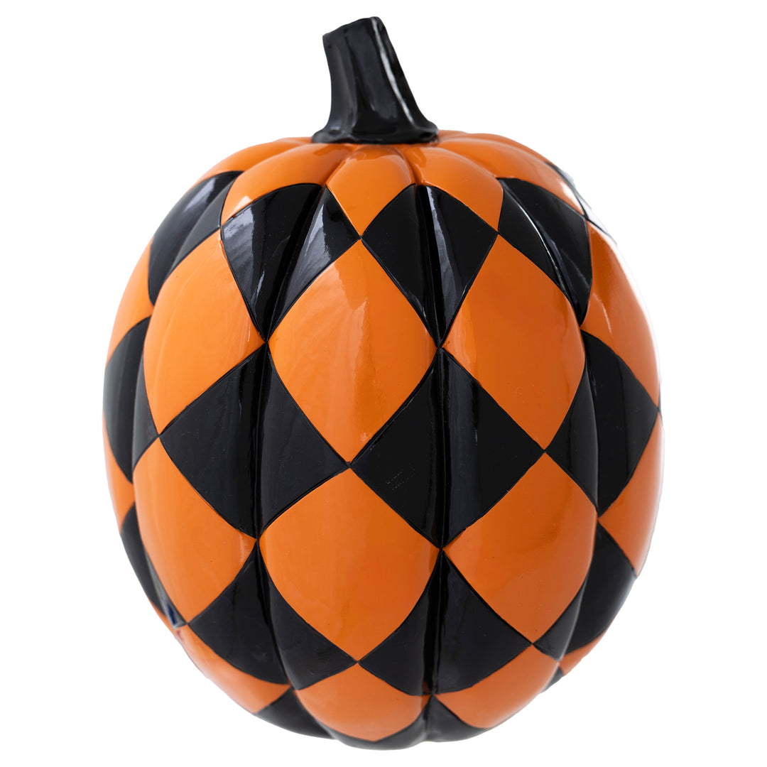 Orange &amp; Black Checked Pumpkin