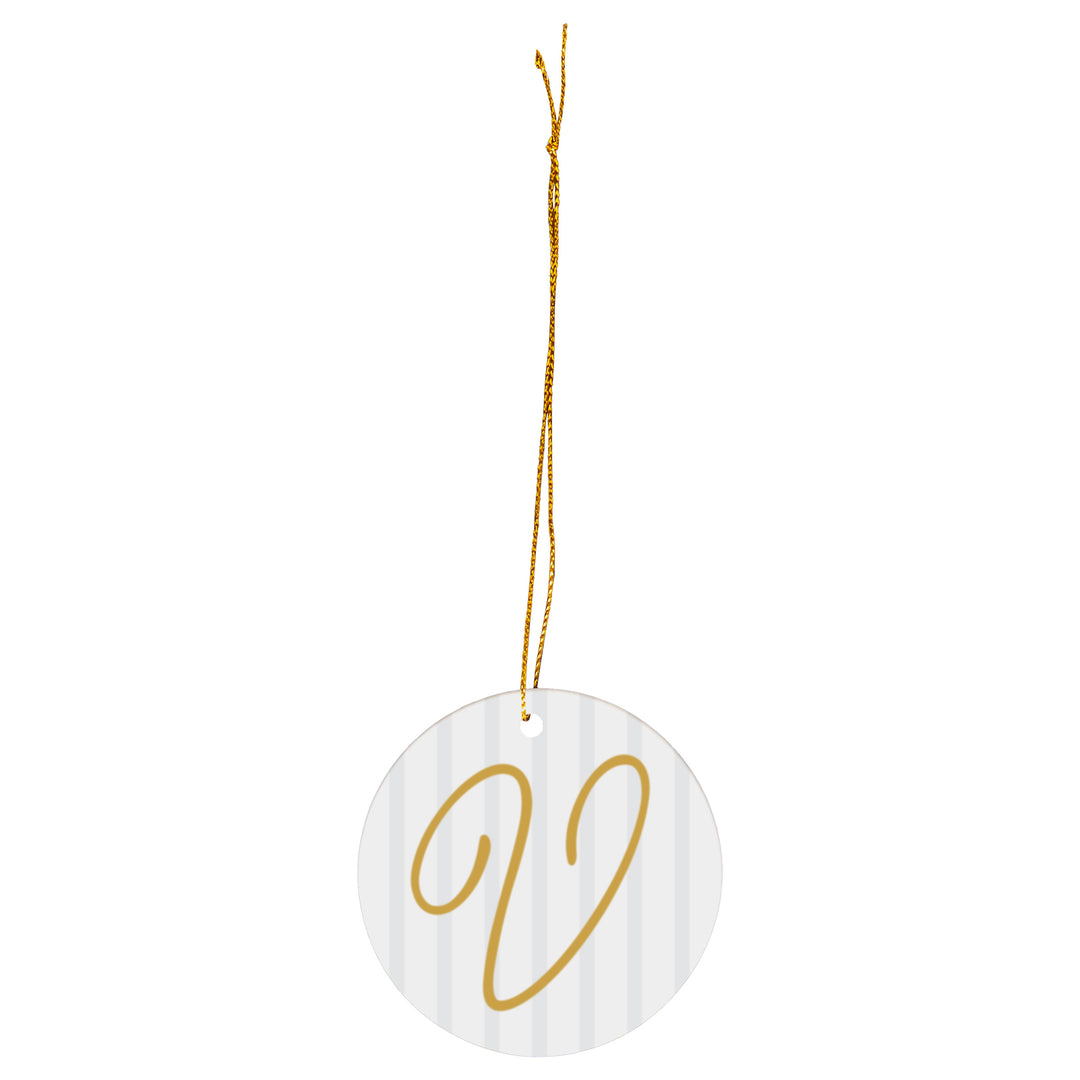 Chic Monogram V Ornament