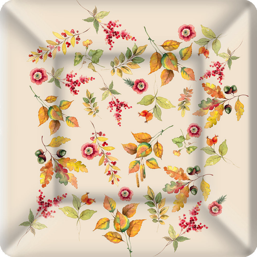 7 SQ PLT/PUMPKIN LOVE cream square