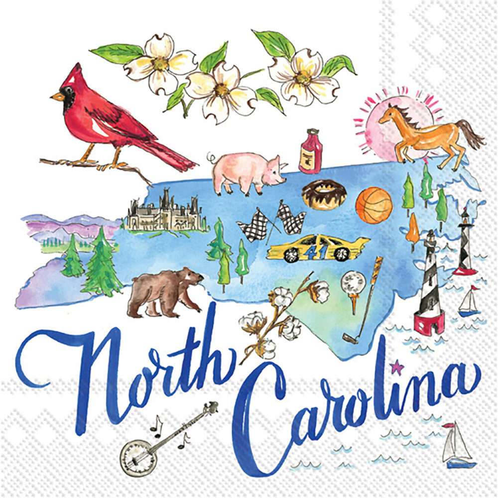 North Carolina State Collection Cocktail Napkin
