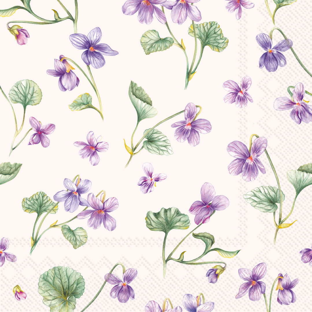 Dream Of Violets Cream Lunch Napkin