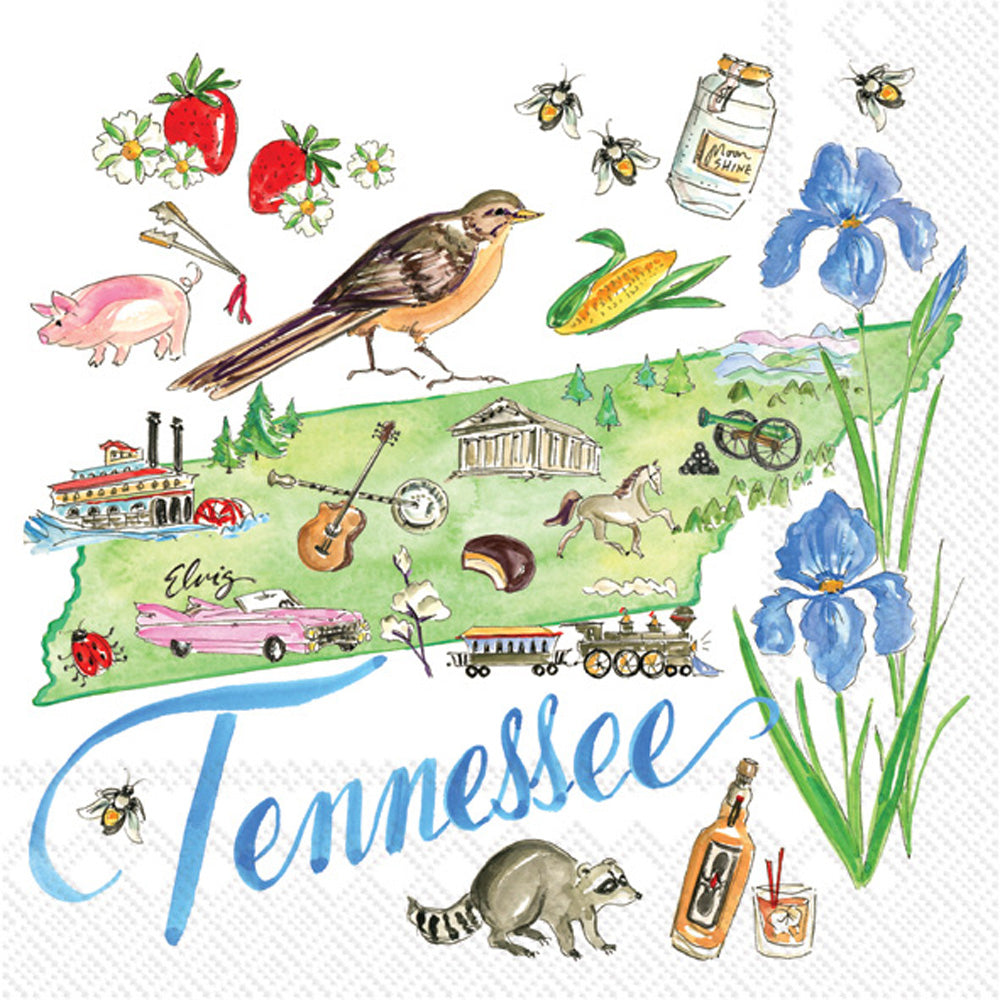 Tennessee State Collection Cocktail Napkin