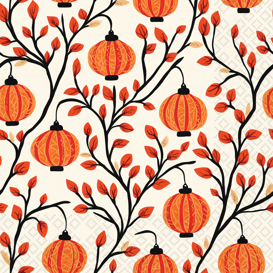 Pumpkin Branches Cocktail Napkin