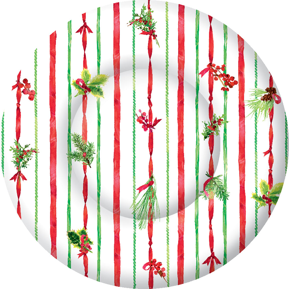 Ribbon Stripe Round Dessert Plate