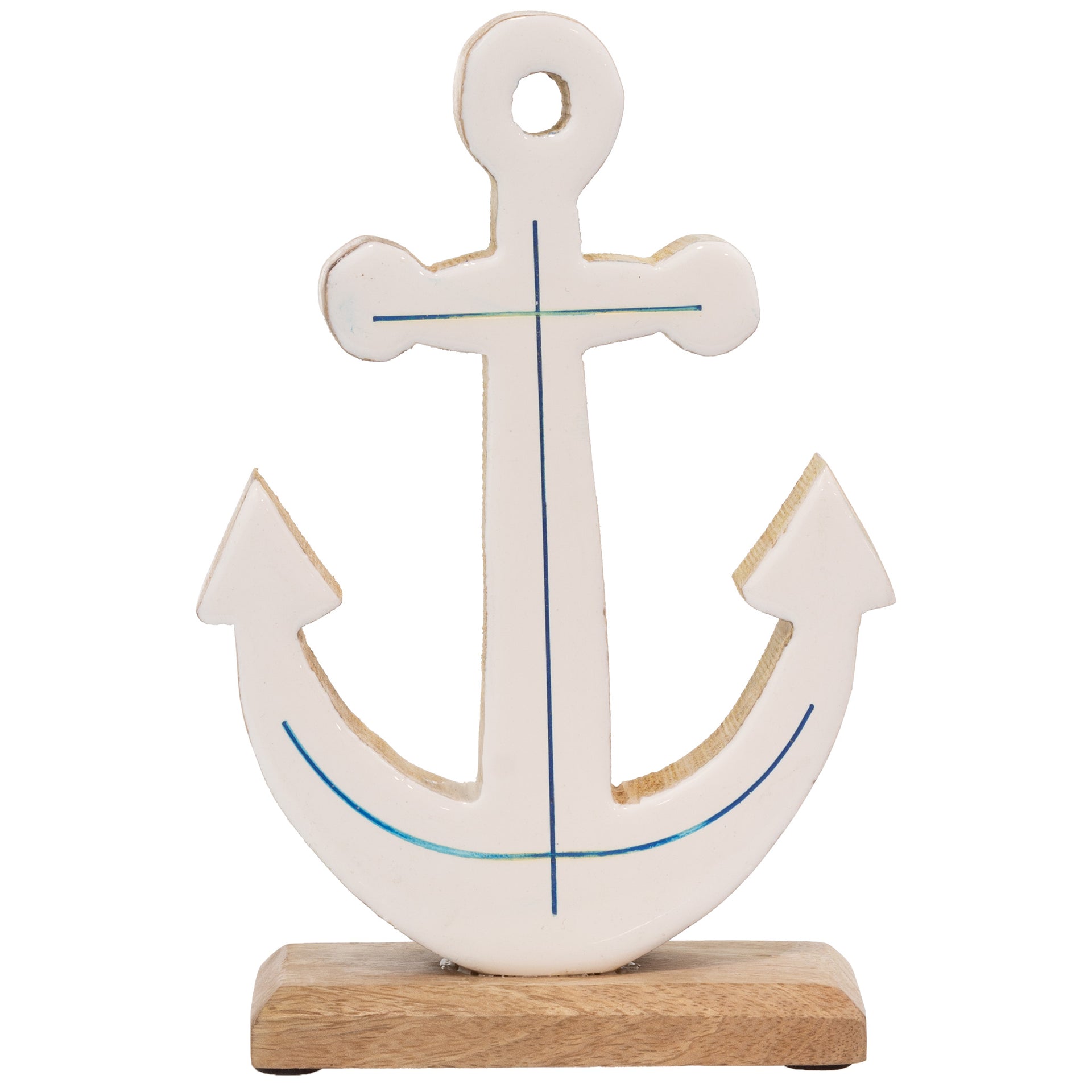 WHITE & NAVY ANCHOR SM