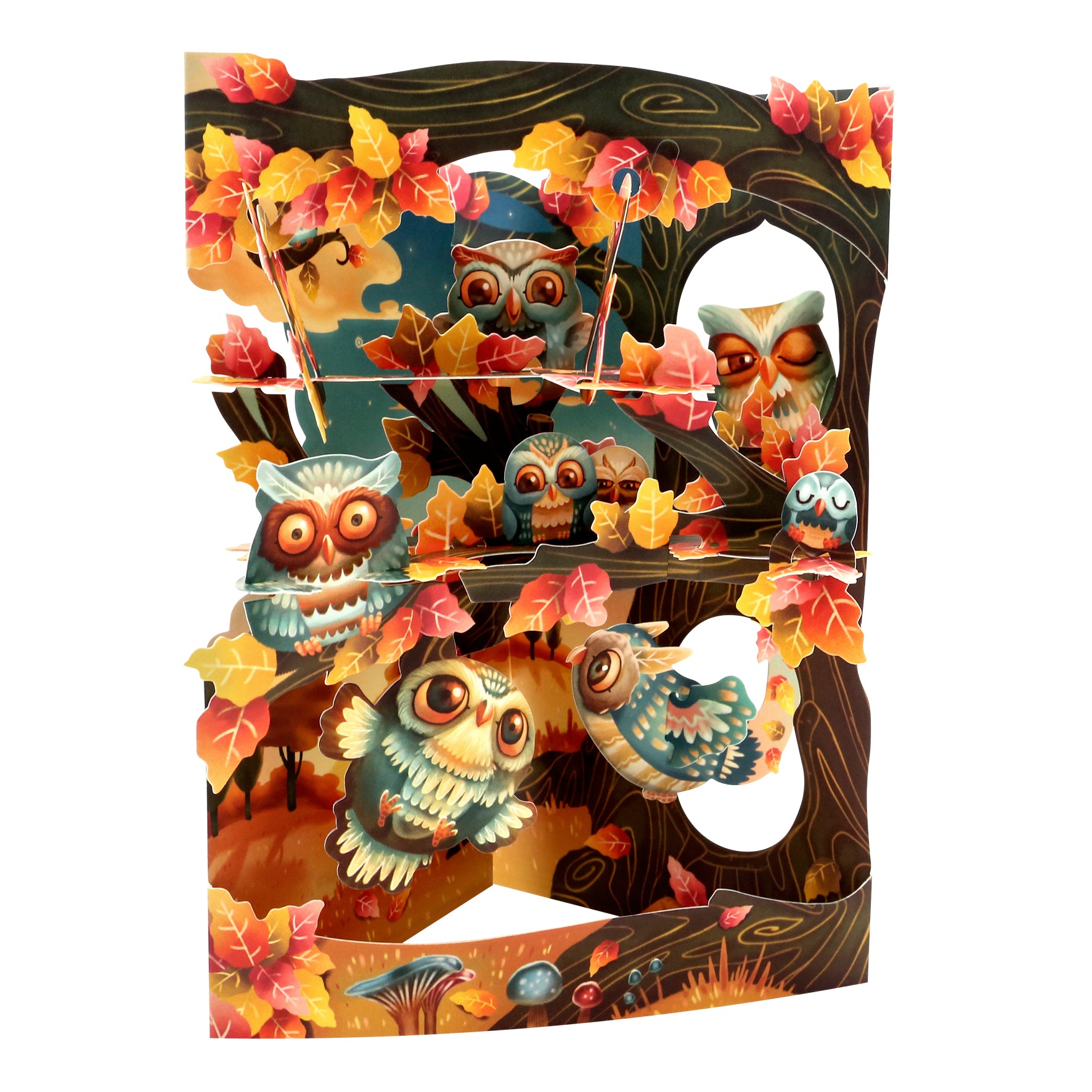 Woodland Owls Swing Card