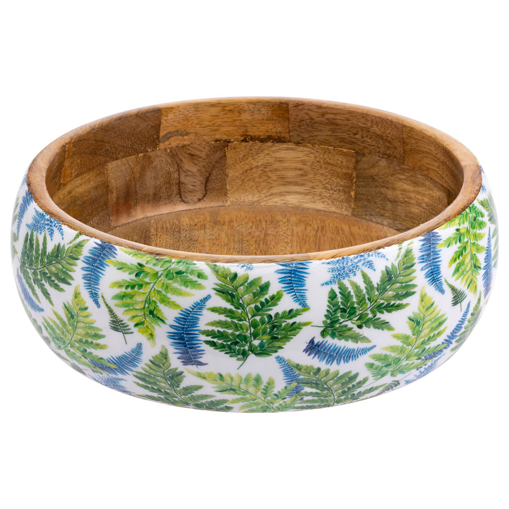 ARWEA WOOD BOWL MANGO WOOD & ENAMEL