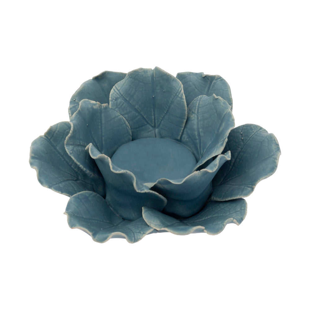 Sky Blue Flower Tealight  Candle Holder