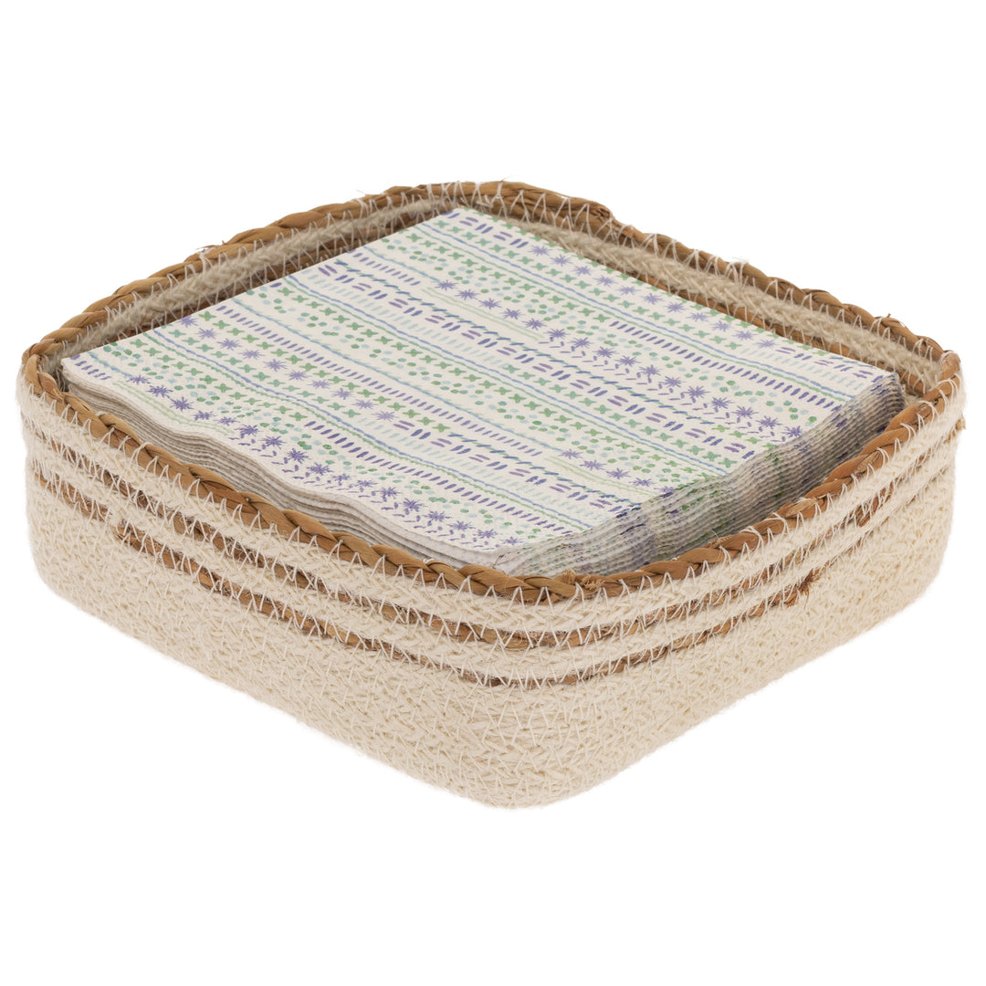 Cream Seagrass/Jute Caddy Cocktail