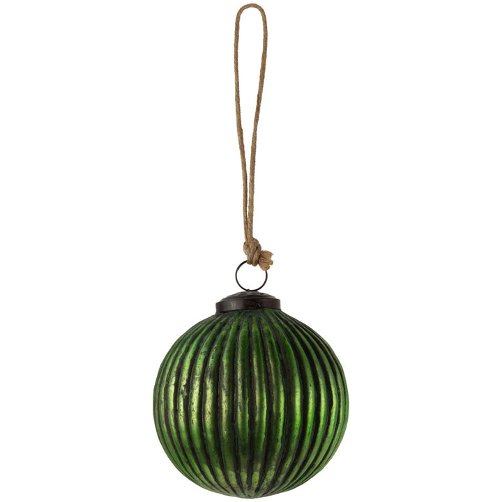 Small Grandeur Green Glass Ornament