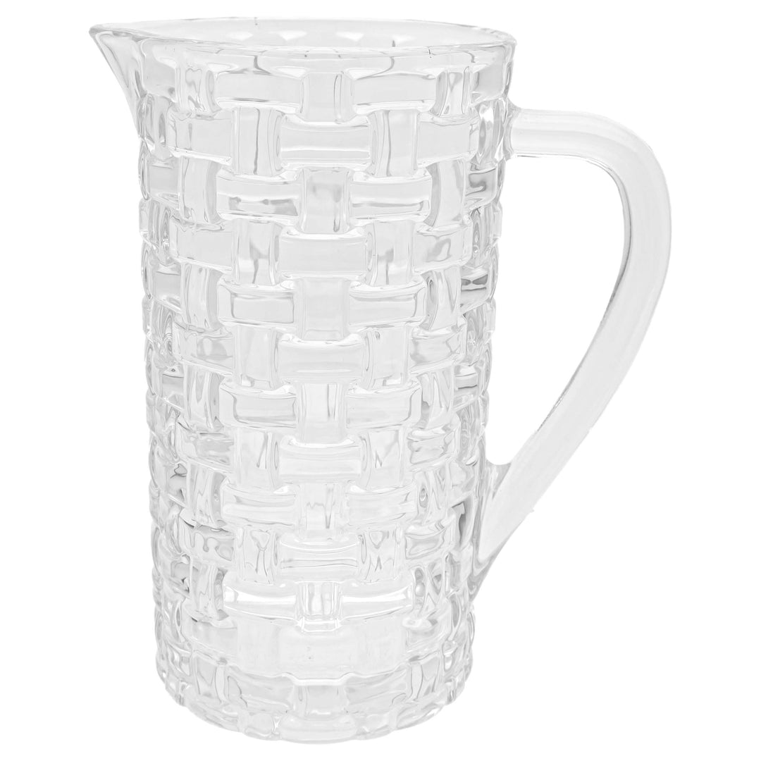 Clear Basketweave Glass Pitcher