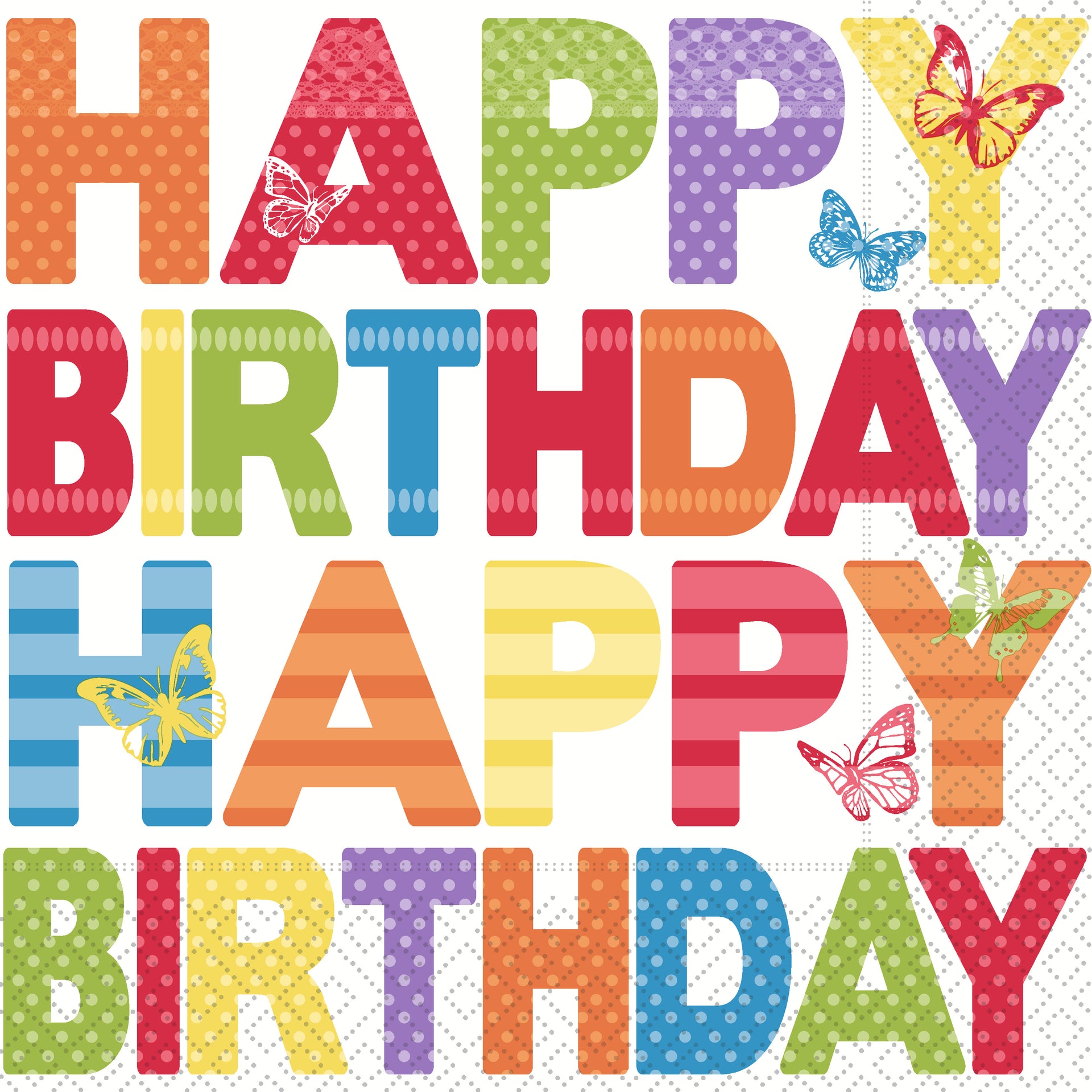 Birthday Butterflies Lunch Napkin