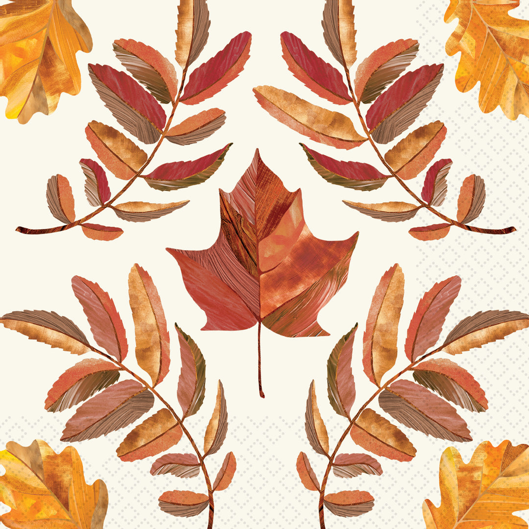 Falling Leaves Tile Cocktail Napkin