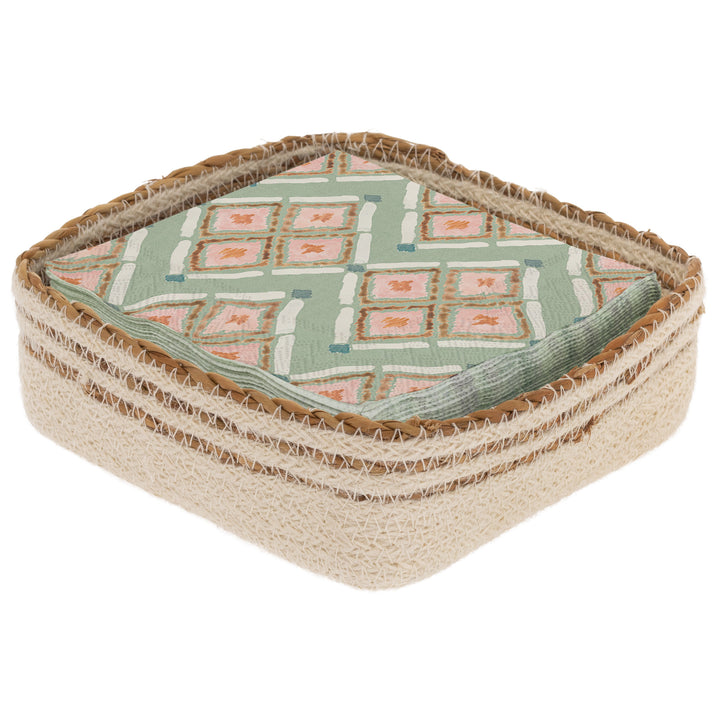 Cream Seagrass/Jute Cocktail Caddy