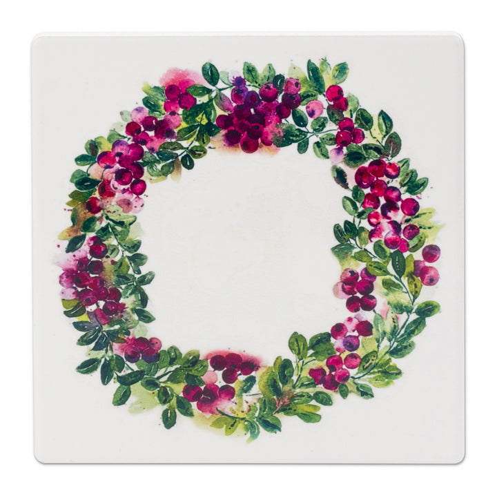 Cranberry Wreath Coasters